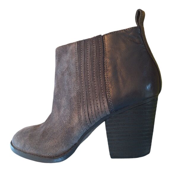 Nine West Fiffi Chelsea Ankle Boots Gray Size 10M Round Toe Block Heel Leather - Picture 9 of 12